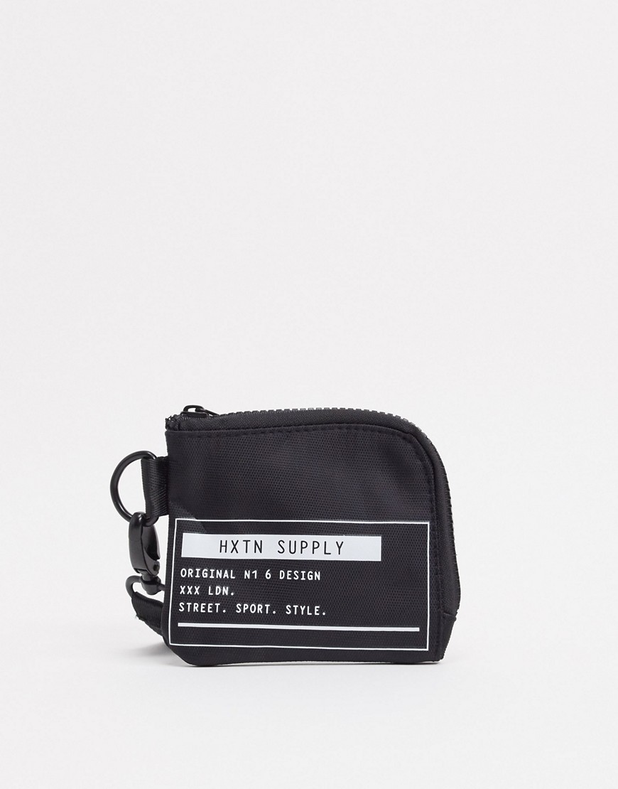 HXTN Supply Prime coin pouch in black with logo print