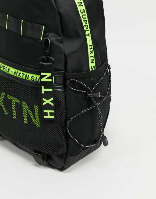 HXTN Supply Prime Zaino con stampa fluo nero ASOS