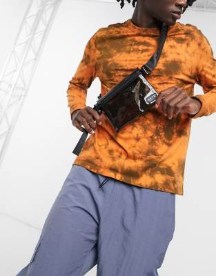 HXTN Supply - Schwarze, transparente Umhänge-Gürteltasche - Schwarz