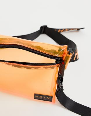 orange transparent purse