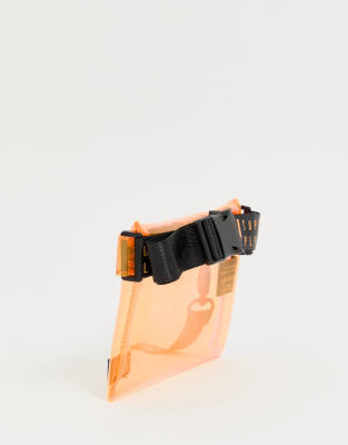 orange transparent purse