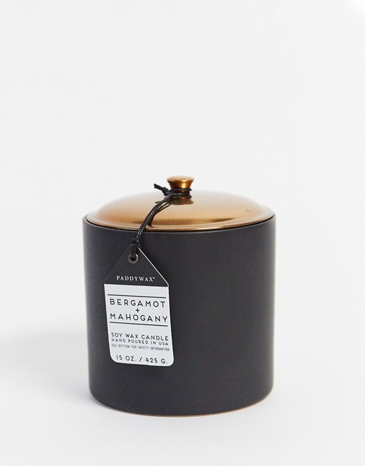 HYGGE Bergamot & Mahogany Black Ceramic Candle 425g