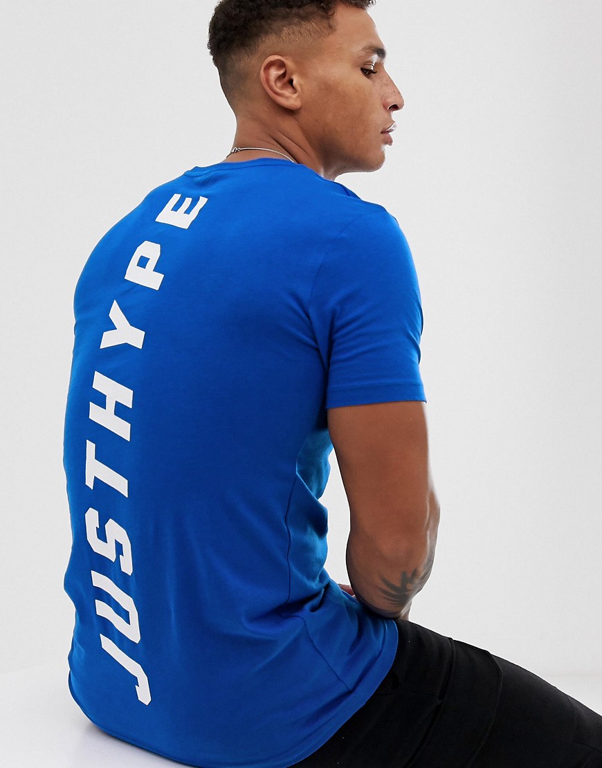 Hype back print t-shirt-Blue