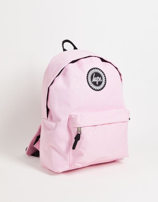 Hype backpack with white speckle in baby pink | ASOS