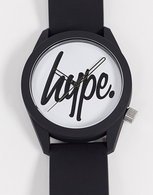 Hype black and white strap watch