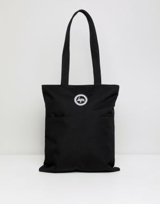 black shopper handbag