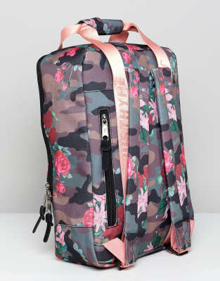 hype camo pink floral boxy backpack