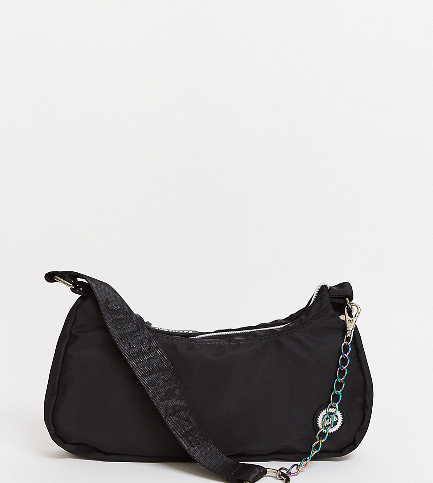 Hype exclusive shoulder bag in black nylon with chain strap