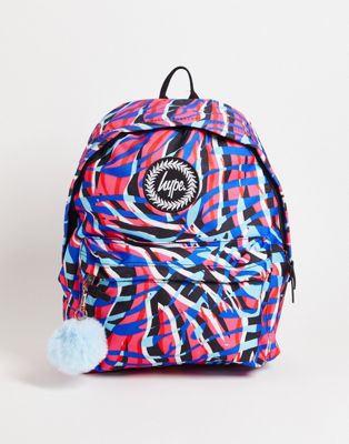 Hype highlighter backpack in zebra print