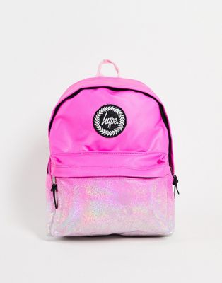 Hype holo speckle fade backpack in pink multi