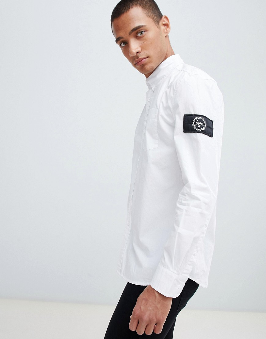 Hype - Overhemd in wit met logo op de mouw