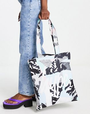 Hype pastel abstract tote bag in multi