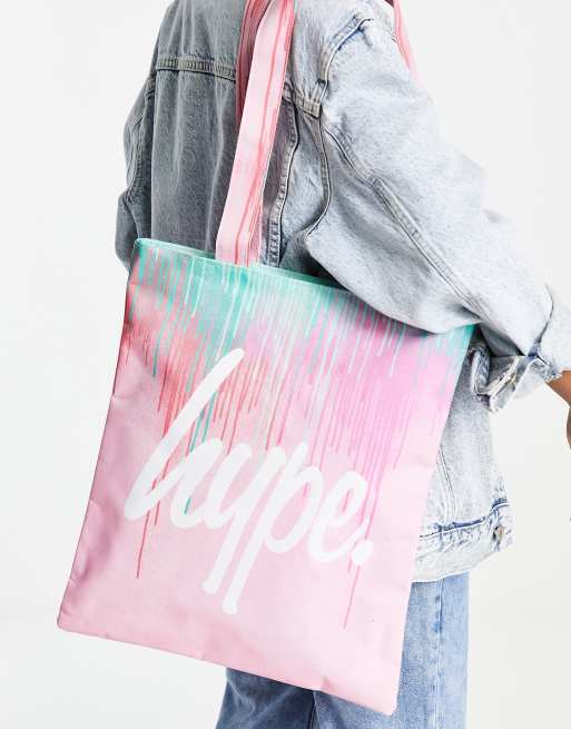 Hype – Pasteloworóżowa torba typu tote z motywem zacieków