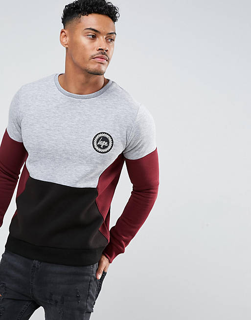 Hype Sweatshirt In Grey With Contrast Panels | ASOS