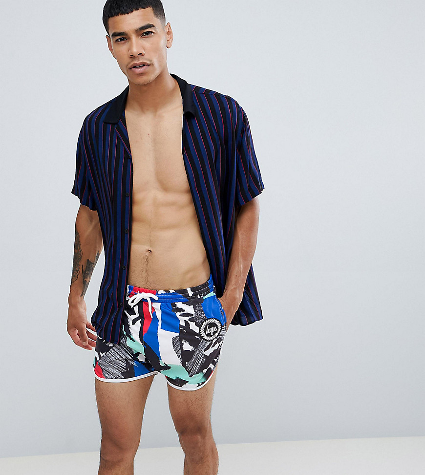 Hype swim shorts in abstract exclusive to ASOS-Multi