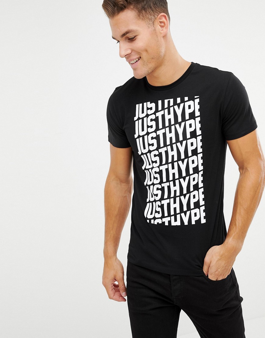 Hype T-shirt med flera loggor-Blå