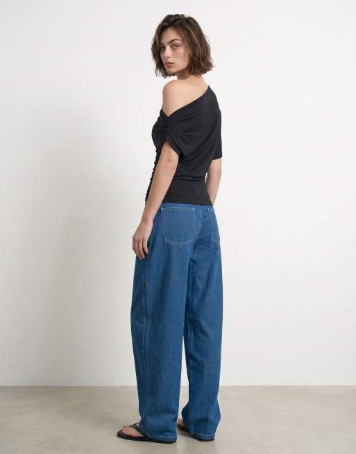 HYPEDROP - Broek met ballonpijpen in titan blauw, 3 van 7