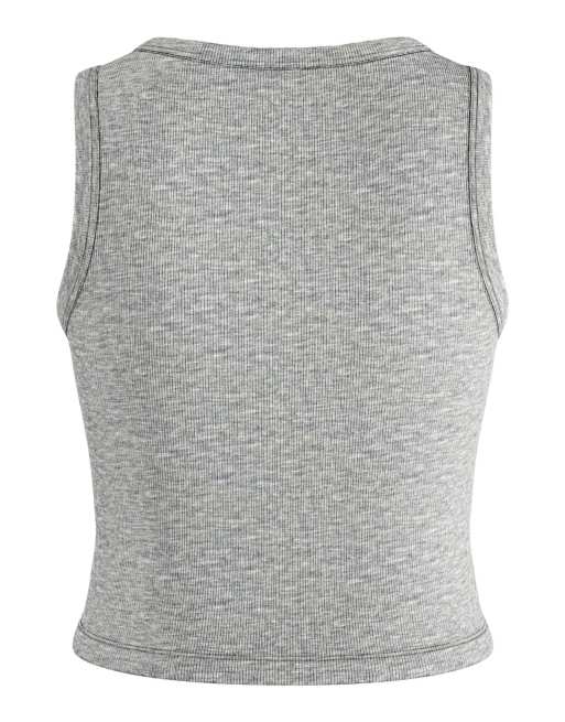 HYPEDROP camiseta sin mangas en gris jaspeado claro, 6 de 6