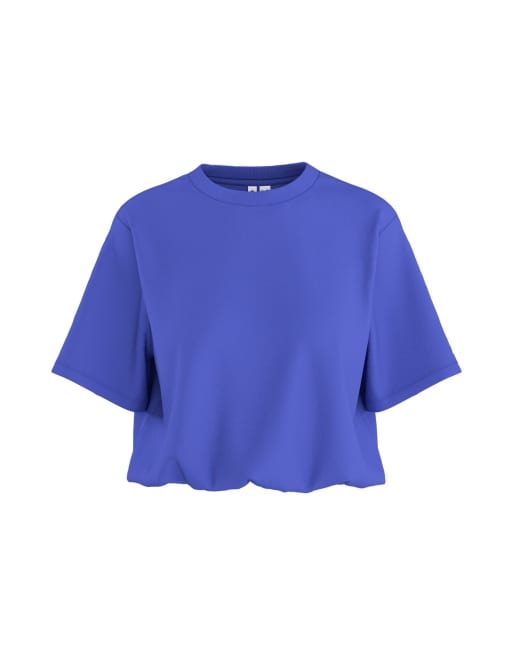 HYPEDROP - Cropped T-shirt in oogverblindend blauw, 4 van 5