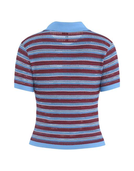 HYPEDROP – Czerwonobrunatna koszulka polo, 5 z 5