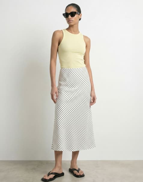 HYPEDROP - Falda midi blanco nube - view 1