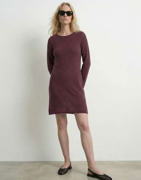 HYPEDROP - Gebreide jurk in 'windsor wine' - view 1