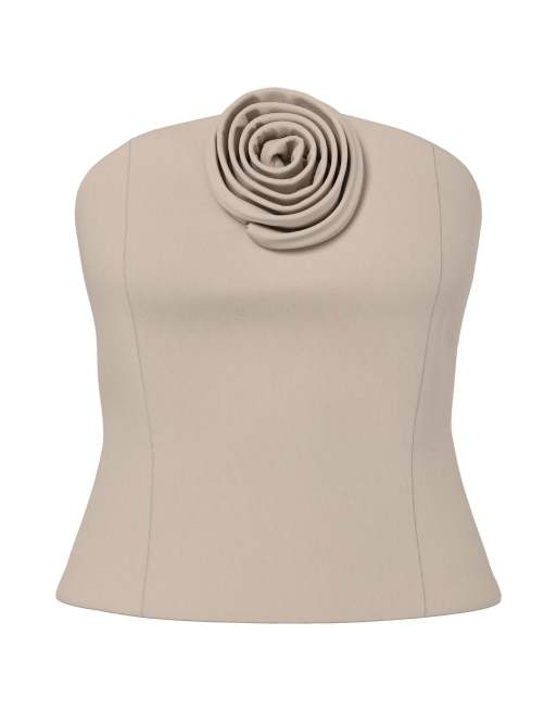 HYPEDROP - Grå-beige bandeau-top, 6 af 7