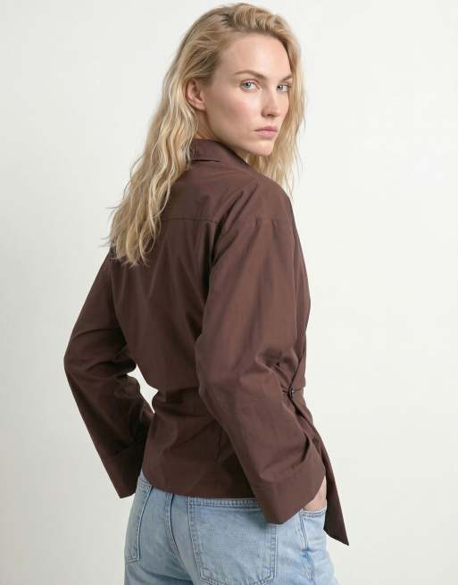 HYPEDROP – Hemdbluse in Deep Mahogany 1, 3 von 5