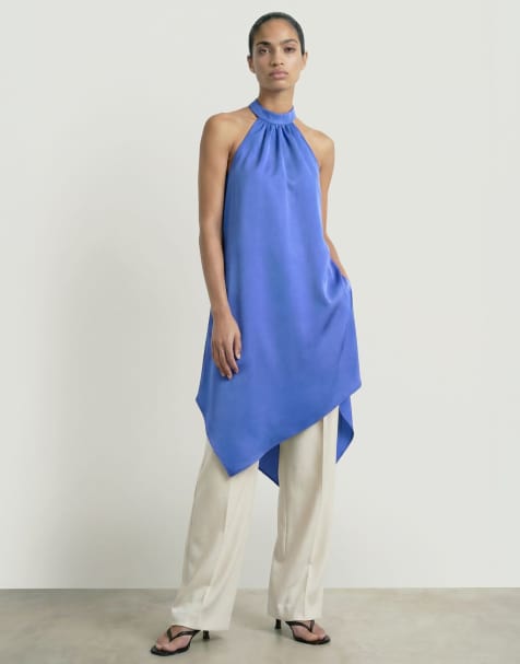 HYPEDROP - Jurk met halternek in blauw1 - view 1