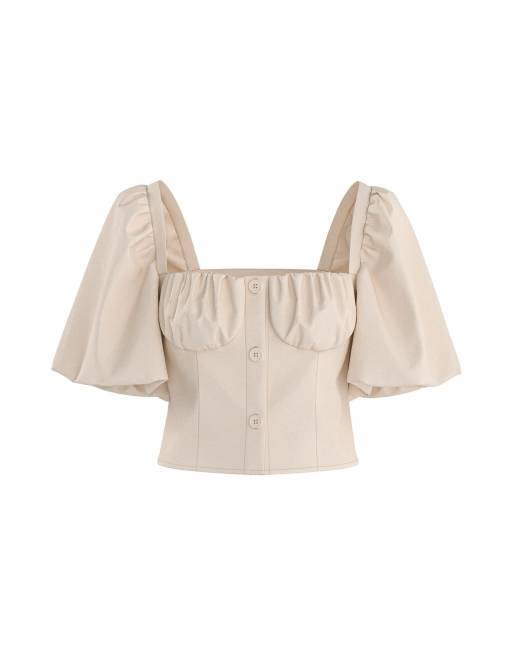 HYPEDROP – Kremowy top, 4 z 5