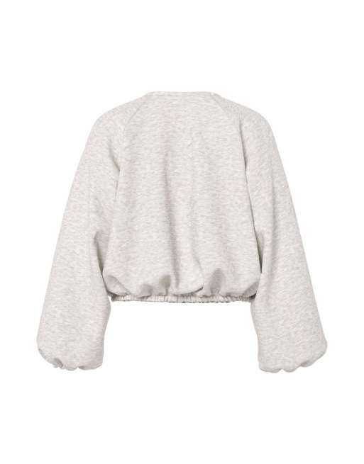 HYPEDROP – Langärmliges Sweatshirt in meliertem Hellgrau, 5 von 5