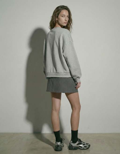 HYPEDROP Long sleeved sweatshirt in light grey melange1, 2 of 4