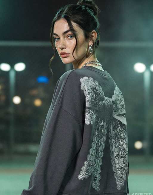 HYPEDROP – Mörk sweatshirt med långa ärmar, 4 av 6