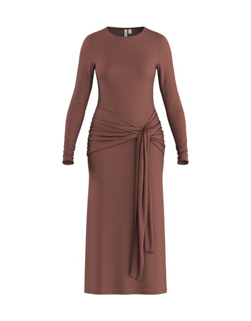 HYPEDROP Robe à manches longues couleur muscade, 4 de 5