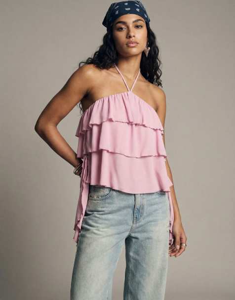 HYPEDROP Halterneck top in pink lady1