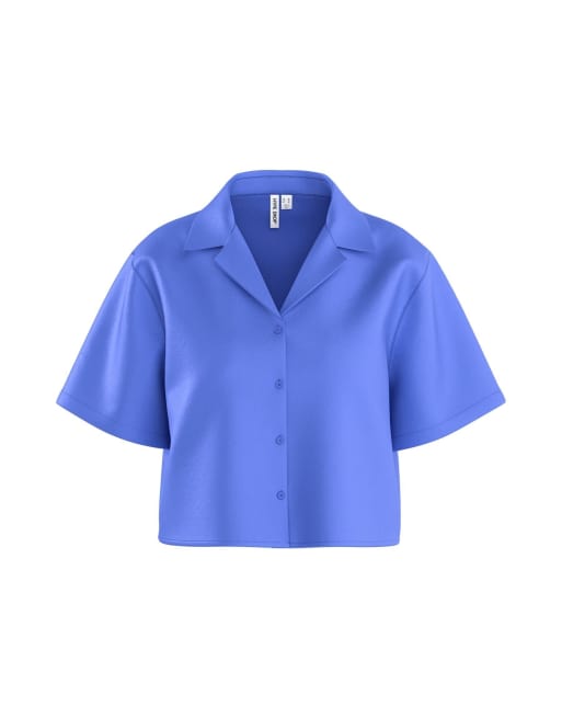 HYPEDROP - Satijnen overhemd in blauw, 4 van 5