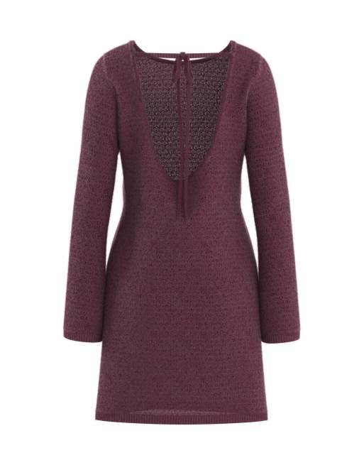 HYPEDROP – Strickkleid in Windsor-Weinrot, 5 von 5