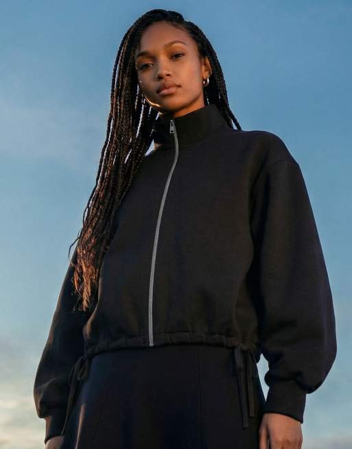 HYPEDROP - Sudadera negro belleza 1 con cremallera, 2 de 4