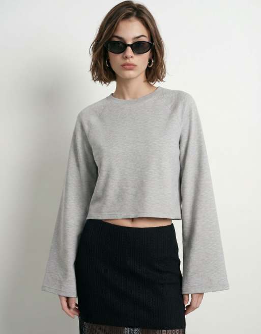 HYPEDROP Sweatshirt in hellgrau meliert, 2 von 5