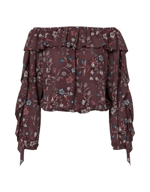 HYPEDROP - Top à épaules dénudées - Lie-de-vin, 5 de 6