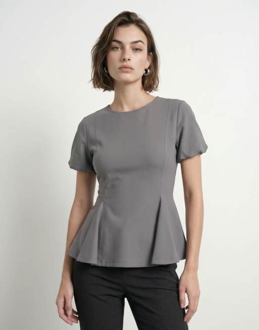 HYPEDROP top a maniche corte grigio acciaio, 2 di 5