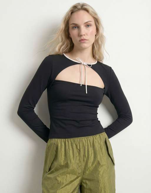 HYPEDROP - Top a maniche lunghe nero beauty, 2 di 5