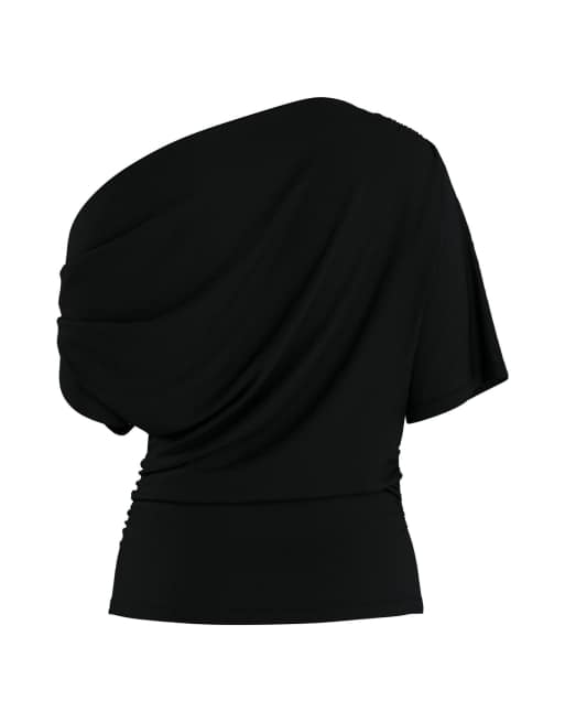 HYPEDROP Top con hombros descubiertos en negro, 4 de 4
