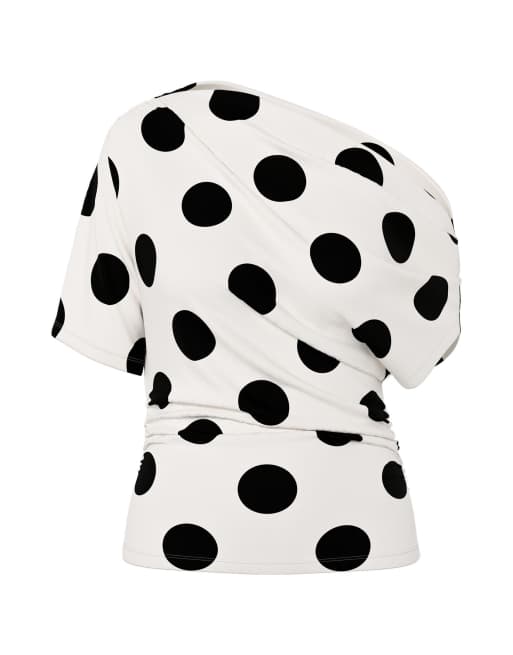 HypeDrop - Top con spalle scoperte color cloud dancer 1, 5 di 6