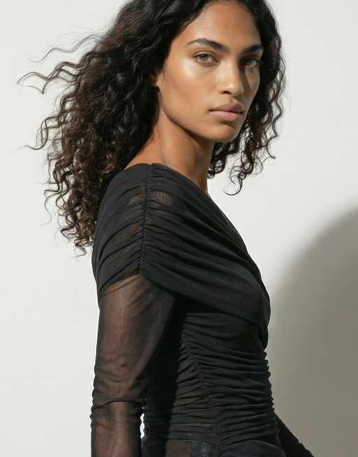 HYPEDROP - Top met blote schouders in 'black beauty', 2 van 6