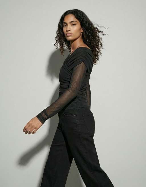 HYPEDROP - Top met blote schouders in 'black beauty', 3 van 6