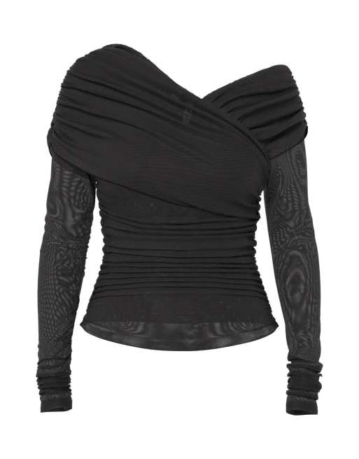 HYPEDROP - Top met blote schouders in 'black beauty', 5 van 6