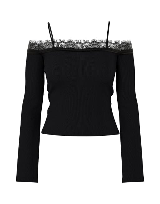 HYPEDROP - Top nero con spalle scoperte, 4 di 5