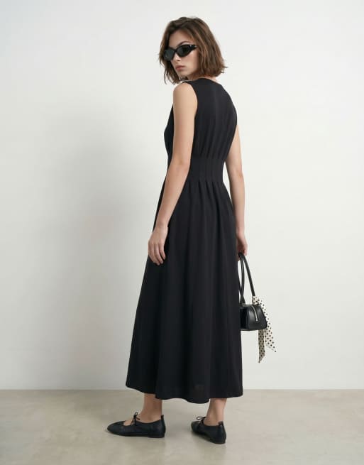 HYPEDROP vestido sin mangas de cuello redondo en negro, 3 de 7