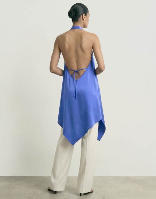 HypeDrop - Vestito allacciato al collo blu brillante 1, 2 di 5